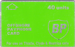 BT Oil Rig Phonecard - British Petroleum 40unit (Clyde Thistle & Beatrice) - Superb Fine Used Condition - Plateformes Pétrolières