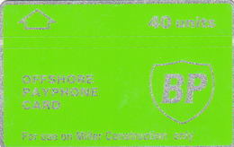 BT  Oil Rig Phonecard- British Petroleum 40unit (Miller Only) - Superb Fine Used Condition - Plateformes Pétrolières