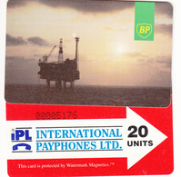 BT  Oil Rig Phonecard - British Petroleum 20unit (IPL) - Superb Fine Used Condition - Plateformes Pétrolières