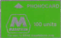 BT  Oil Rig Phonecard- Marathon- 100units - Superb Fine Used Condition - Plateformes Pétrolières