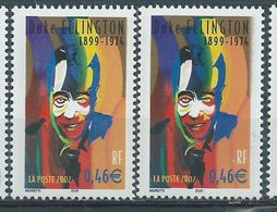 [21] Variété : N° 3502 Duke Ellington Double-frappe + Normal  ** - Unused Stamps