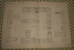 Plan De L'Ecole Polytechnique De Karlsruhe. Grand Duché De Bade. Allemagne. 1869 - Travaux Publics