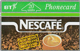 BT   Phonecard- Nescafe 20unit - Superb Fine Used Condition - BT Emissions Commémoratives