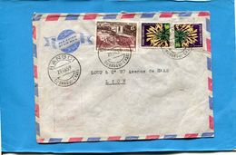 MARCOPHILIE-Oubangui Chari-lettre >Françe -cad 1959-3-stamp-A E F N°232+243 Fleur - Covers & Documents