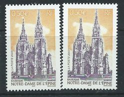 [21] Variété : N° 3579 Notre-dame De L'Epine Parvi Brun-violet + Normal ** - Unused Stamps