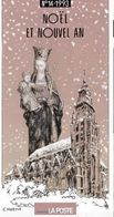 Sur Feuillet Poste Belge Notre Dame De La Chapelle Bruxelles 1 Timbre Neuf Collé Sur Bande + 1 Obl. 1er Jour. - 1991-2000