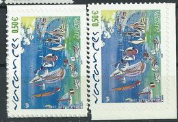 [21] Variété : N° 3672 Vacances Fond Bleu Au Lieu De Violet + Normal ** - Unused Stamps