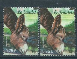 [21] Variété : N° 3665 Baudet Brun-jaune Au Lieu De Brun-rose + Normal ** - Unused Stamps