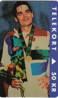 11822-SCHEDA TELEFONICA - POUL ERIK HOYER-MEDAGLIA D'ORO BADMINTON ATLANTA 1996 - DANIMARCA - USATA - Giochi Olimpici