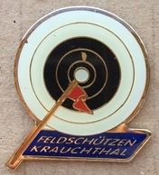 CIBLE - DRAPEAU - FELDSCHÜTZEN KRAUCHTHAL - SUISSE - CLUB DE TIR SUISSE ALLEMAND - GUN -    (ROSE) - Sonstige & Ohne Zuordnung