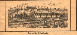Die Erste Eisenbahn / Druck,entnommen Aus Zeitschrift /Datum Unbekannt - Empaques