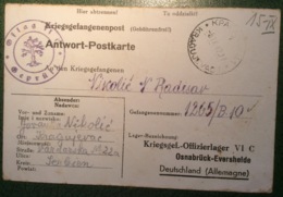 Serbien KRAGUJEVAC 1942 KRIEGSGEFANGENEN POSTKARTE (WW2 Kgf 1939-45 Serbia Brief Cover Lettre POW OFLAG OSNABRÜCK TREES - Ocupación 1938 – 45