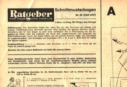 Schnittmusterbogen 58 /entnommen Aus Ratgeber Fuer Haus Und Familie /Datum Unbekan58 - Empaques