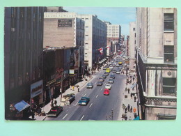 Canada 1982 Postcard ""Rue Ste. Catherine Montreal"" To Belgium - Old Cars - Cartas & Documentos