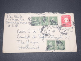 ETATS UNIS - Entier Postal + Complément De Cambridge Pour Les Pays Bas En 1927 - L 15596 - 1921-40