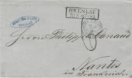 1861- Letter From BRESLAU To Nantes ( France - Postage Rate 6 D. Tampon - Briefe U. Dokumente