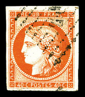 O N°5b, 40c Orange Foncé, Jolies Marges Et Très Jolie Couleur. TTB (signé Scheller/certificat)   Qualité: O   Cote: 700  - 1849-1850 Ceres