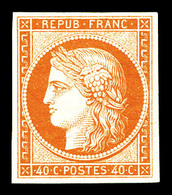 ** N°5A, 40c Orange, Quatre Belles Marges, Fraîcheur Postale, SUPERBE (signé Calves/certificats)   Qualité: ** - 1849-1850 Ceres