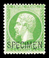 * N°20f, 5c Vert Surchargé 'SPECIMEN'. TTB   Qualité: *   Cote: 400 Euros - 1862 Napoléon III.