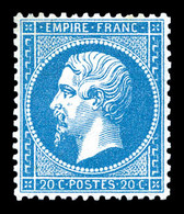 * N°22, 20c Bleu, Très Bon Centrage. SUP   Qualité: * - 1862 Napoléon III.