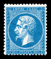 ** N°22a, 20c Bleu Foncé, Fraîcheur Postale. SUP (signé/certificat)   Qualité: ** - 1862 Napoléon III.