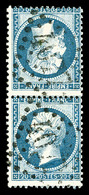 O N°22b, 20c Bleu En Têtebêche Verticale, TB (certificats)   Qualité: O   Cote: 1400 Euros - 1862 Napoléon III.