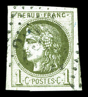 O N°39Ab, 1c Olivefoncé Report 1, Quatre Belles Marges. TTB (signé Scheller)   Qualité: O - 1870 Ausgabe Bordeaux