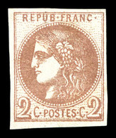 * N°40A, 2c Chocolat Clair Rep I. TTB (certificat)   Qualité: *   Cote: 1650 Euros - 1870 Ausgabe Bordeaux