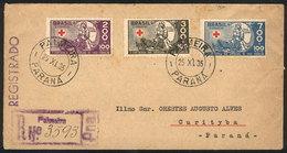 426 BRAZIL: Cover Franked With The Set RHM.C-88/90 (Red Cross), Sent From Palmeira To Curitiba On 25/NO/1935, VF! - Andere & Zonder Classificatie