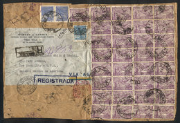 442 BRAZIL: Front Of A Parcel Post Or Large Envelope Sent By Registered Airmail From Rio De Janeiro To New York On 24/MA - Andere & Zonder Classificatie