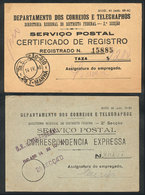 457 BRAZIL: 2 Postal Receipts Of AP/1940, Excellent Quality! - Andere & Zonder Classificatie