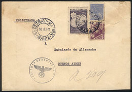 465 BRAZIL: Cover Sent From The German Consulate In Bahia (Nazi Handstamp) To The German Embassy In Argentina, Interesti - Andere & Zonder Classificatie