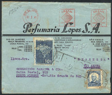 467 BRAZIL: Registered Cover Sent From Rio To Porto Alegre On 31/JA/1941 Franked With 15,600Rs. Combining Postage Stamps - Andere & Zonder Classificatie