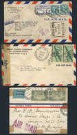 925 UNITED STATES: 3 Covers Sent To Brazil Between 1939 And 1945, Interesting Postages And Censor Marks, Including One W - Poststempel