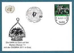 UNITED NATIONS (VIENNA) 2011 Definitive EUR1.25 / ÖVEBRIA '11 : Exhibition Card CANCELLED - Covers & Documents