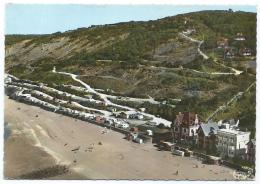 CPSM COLORISEE HOULGATE, VUE AERIENNE SUR LE CAMPING DE LA PLAGE, CALVADOS 14 - Houlgate