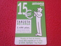 TARJETA TELEFÓNICA CUPÓN DE RECARGA PHONE CARD AMENA RETEVISIÓN ESPAÑA SPAIN 2.496 PESETAS CADUCIDAD 2004 VER FOTO/S Y D - Amena - Retevision