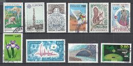 TEN AT A TIME - FRENCH ANDORRA - LOT OF 10 DIFFERENT COMMEMORATIVE 3 - USED OBLITERE GESTEMPELT USADO - Oblitérés