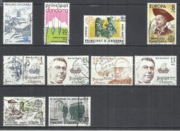 TEN AT A TIME - SPANISH ANDORRA - LOT OF 10 DIFFERENT 1 - USED OBLITERE GESTEMPELT USADO - Usati