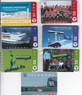 Faroe Islands, OP 001 - 002, OR 001 - 004 And OS 001, 7 Mint Cards, 6 Of Them In Blister, 2 Scans. - Féroé (Iles)