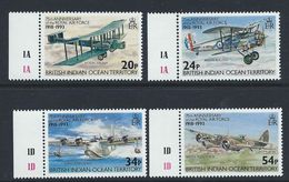 British Indian Ocean Territory 1993 - 75th Anniv Of RAF Plate 1A/1D Marginals SG136-139 Cat £5.35++ SG2015 - Territorio Britannico Dell'Oceano Indiano