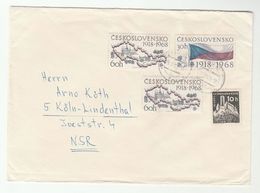 1968 Cheb CZECHOSLOVAKIA  COVER Bezdez CASTLE,  MOUNTAIN, FLAG MAP  Stamps To Germany - Lettres & Documents