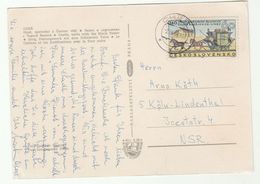 1968 CZECHOSLOVAKIA COVER Stamps HORSE COACH  (postcard Cheb Castle) - Covers & Documents
