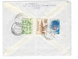 GRECE Poste Aérienne Enveloppe Par Avion  1947 Thessalonique à Paris - Covers & Documents
