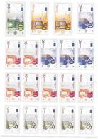 Planche De Billets Euros Format A4 Prédécoupés - Fiktive & Specimen