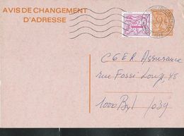 Carte Obl. N° 26.III.F.  Lion Héraldique à 9 Frs Orange  Obl. Ottignies LLN 1993 - Avis Changement Adresse