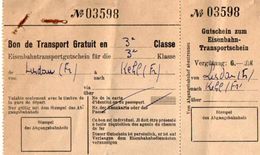 VP11.930 - MILITARIA -1950 - Autriche - Bon De Transport Par Chemin De Fer Caporal LAVEDRIME - Other & Unclassified