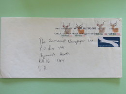 South Africa 2001 Cover To England - Animals Gazelle Kudu - Cartas & Documentos