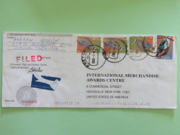 South Africa 2003 Cover To USA - Fishes - Bird Kingfisher - Two Stamps On The Right Are Cutted On Top - Briefe U. Dokumente