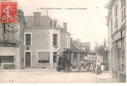 18 - SANCERGUES :LE DEPART DE L'AUROBUS .TRAIN RENARD . - Sancergues